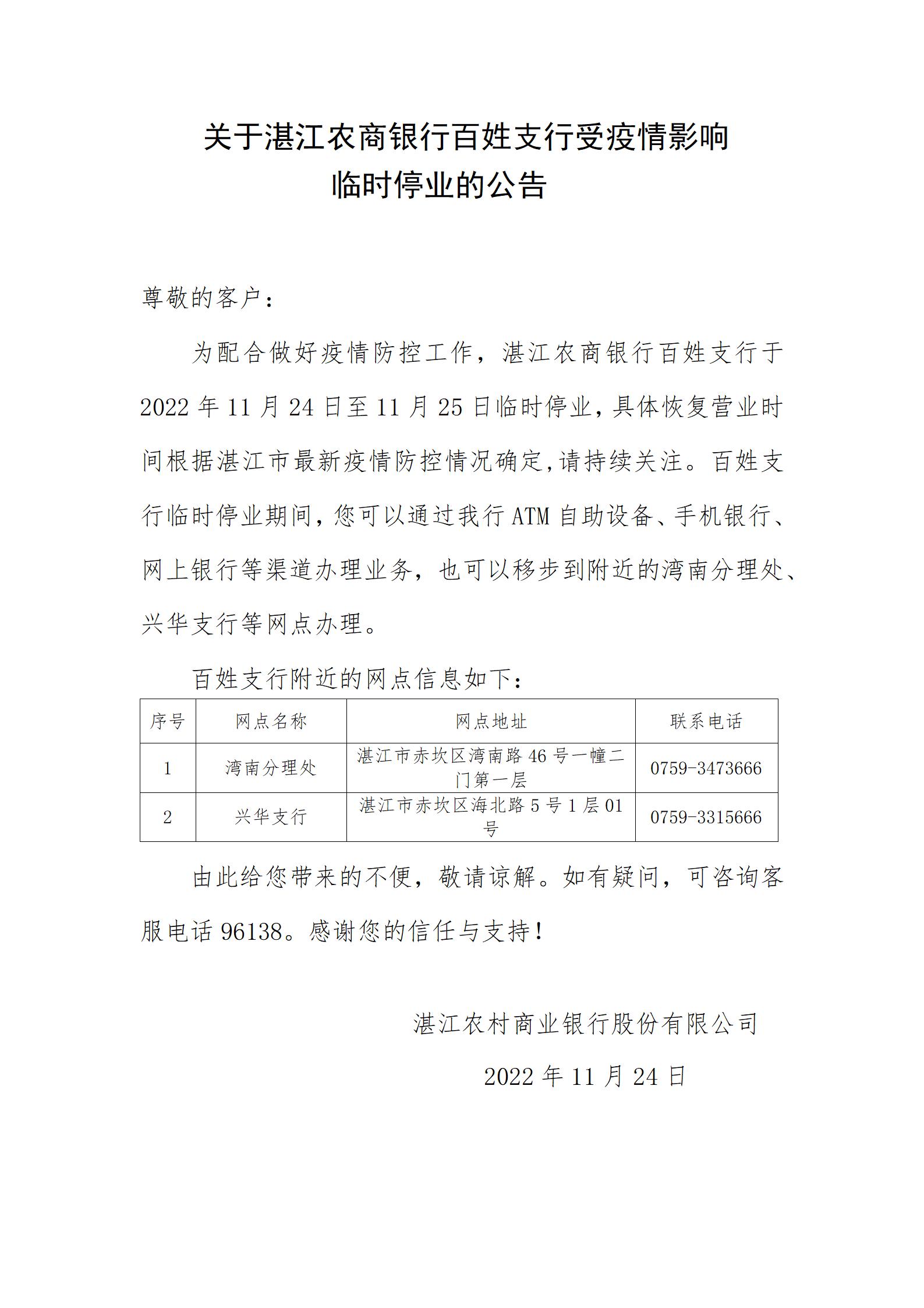 D:\u9648小如\u6e5b江农商银行办公室工作\u5ba3传工作\u6e5b江农商银行网站宣传\u5185容维护?21124百姓支行临停公告\u5173于湛江农商银行百姓支行受疫情影响临时停业的公告\u5173于湛江农商银行百姓支行受疫情影响临时停业的公告_01.jpg