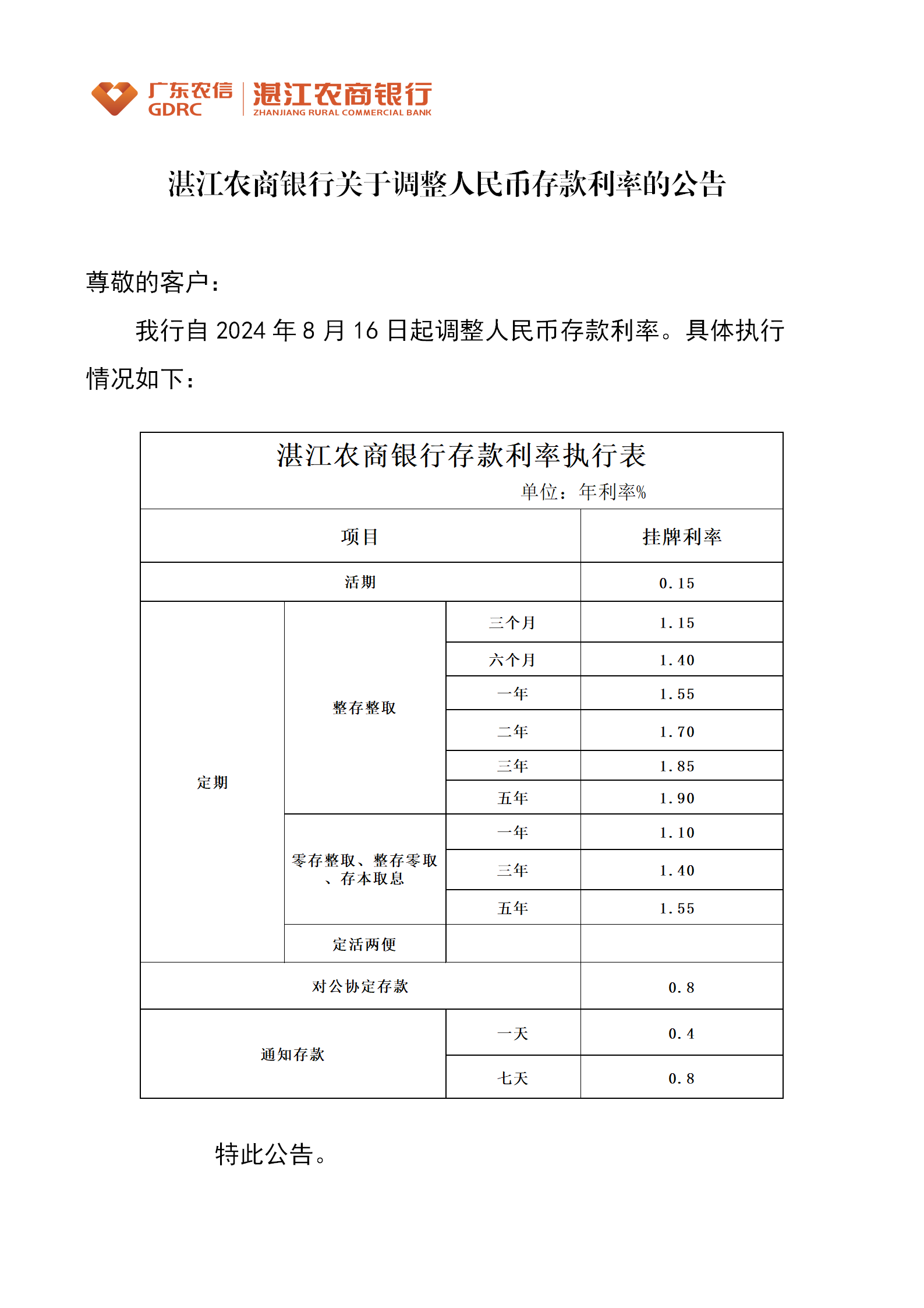 湛江农商银行关于调整人民币存款挂牌利率的公告.png